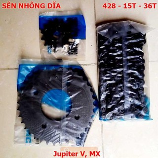 Sên nhông dĩa xe máy Jupiter V, MX hàng chính hãng KMC