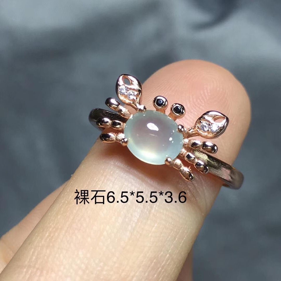 Mặt Trứng Dát Mặt Cua Nhỏ Mở Nhẫn Tinh Xảo