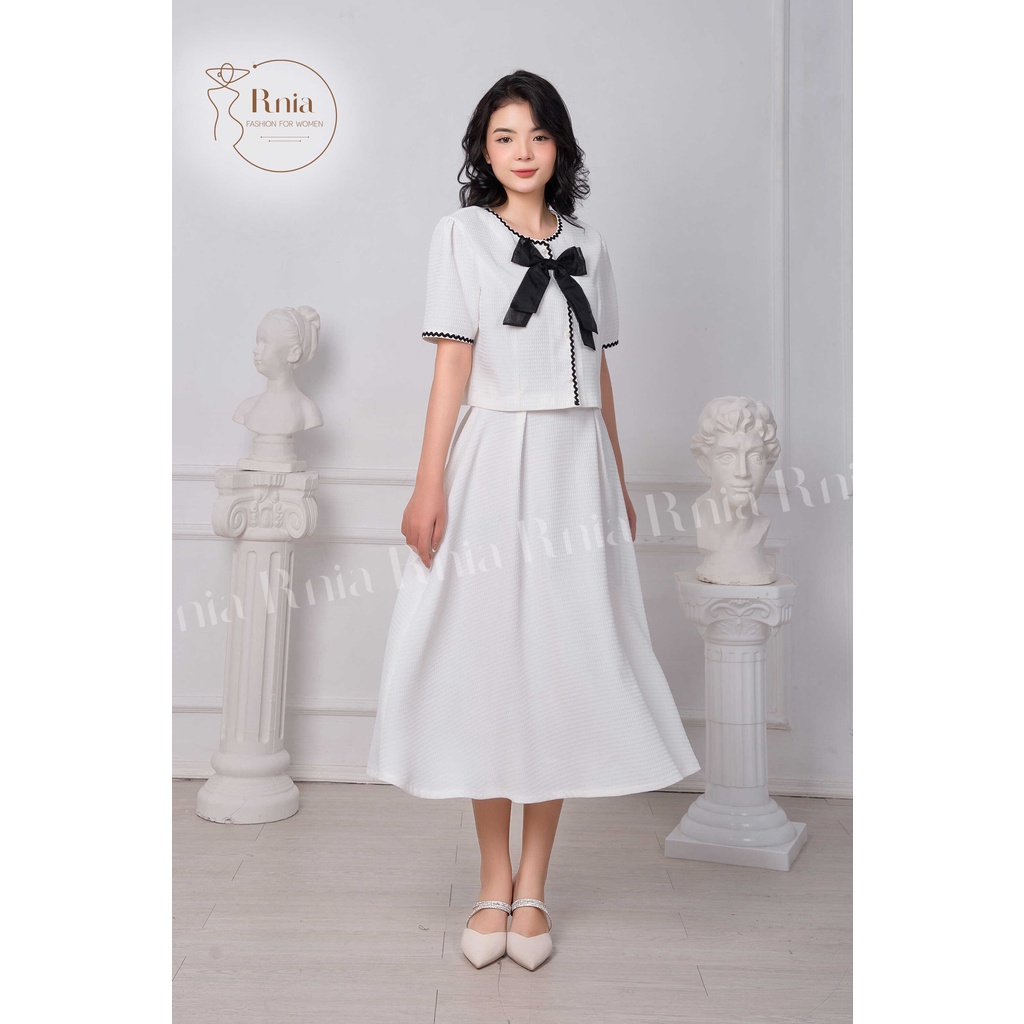 Sét Bộ Áo Croptop Chân Váy Xòe Dây Zigzag RNIA BO2286