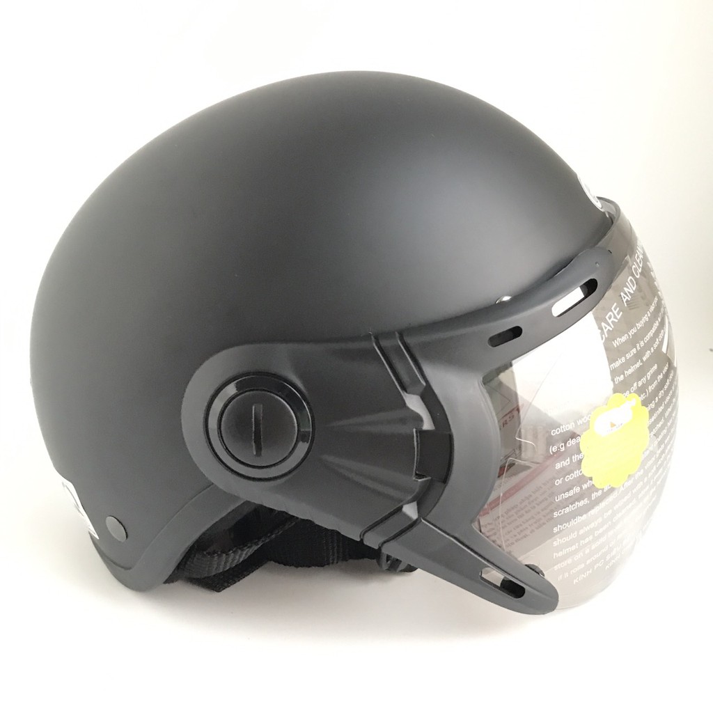 Mũ bảo hiểm nửa đầu có kính - Dành cho người lớn vòng đầu 56-58cm - GRS A33K - Đen nhám - Nón bảo hiểm Nam - Bảo hiểm Nữ