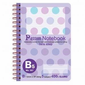 Sổ lò xo kép B5 Passion Notebook - 400 trang; MS: 907