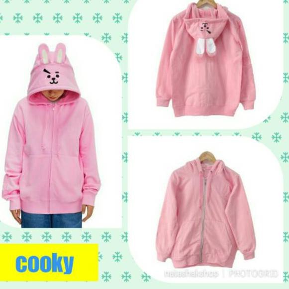 Áo Khoác Hoodie In Hình Nhân Vật Bt21 Cooky / Koya / Mang / Rj / Tata / Chimmy / Shooky