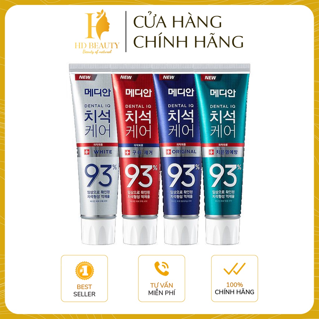 Kem đánh răng MEDIAN giúp trắng răng, loại bỏ mùi hôi, chống sưng nướu Dental IQ 93% Breath Care 120g