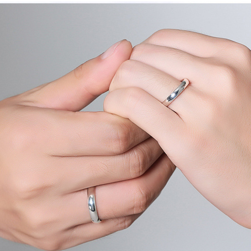 Nhẫn thép titan thiết kế đơn giản cá tính cho cặp đôi