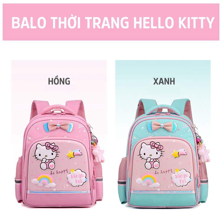 Balo đi học in hình Hello kitty dễ thương cho học sinh tiểu học