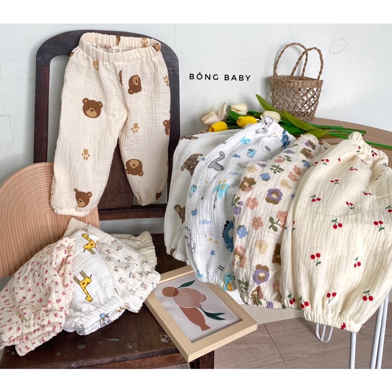 Quần bom cho bé Xô muslin mẫu hót năm 5-20 ký