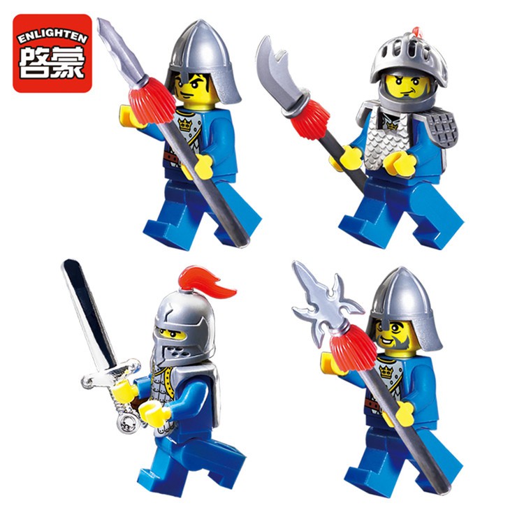 Đồ chơi lắp ráp xếp hình Non lego lính trung cổ minifigures hiệp sĩ đấu trường knights castle series enlighten 1014.