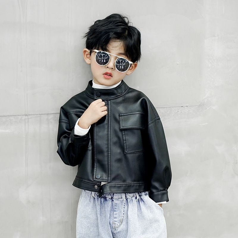 Áo khoác da thời trang mùa thu phong cách Hàn Quốc cho bé