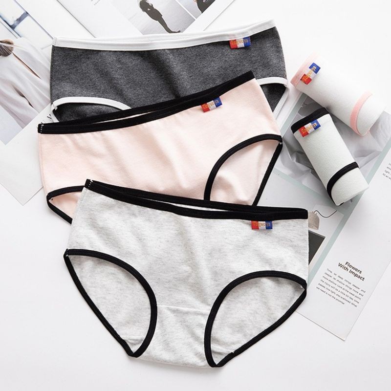 Quần Lót Cotton Cờ Pháp Phối Viền Nổi Bật (d)