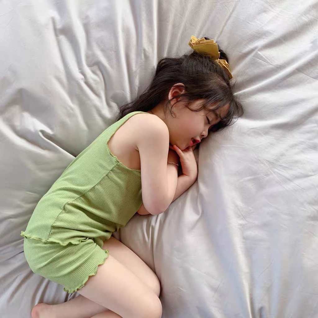 [Phong Cách Mới Về] Bộ Đồ Ngủ Cotton Lụa Mát Mẻ Tay Ngắn Thoải Mái Mặc Ở Nhà Cho Trẻ Em