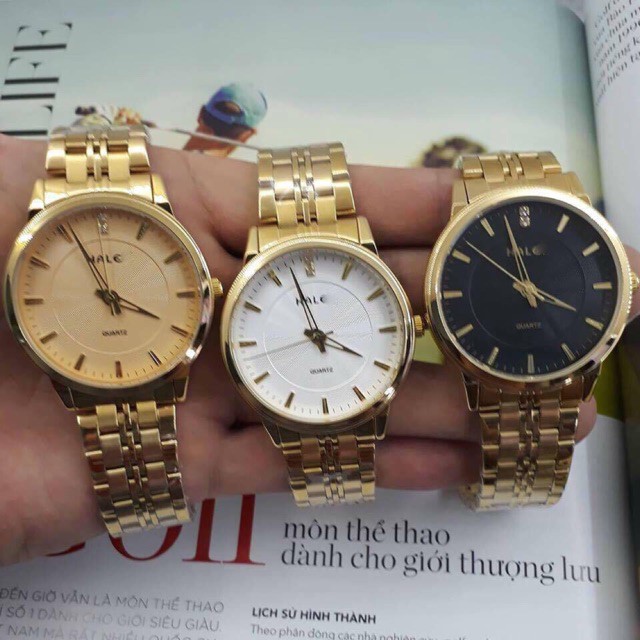 Đồng hồ Nam Halei dây màu vàng cao cấp sang trọng lịch lãm | BigBuy360 - bigbuy360.vn