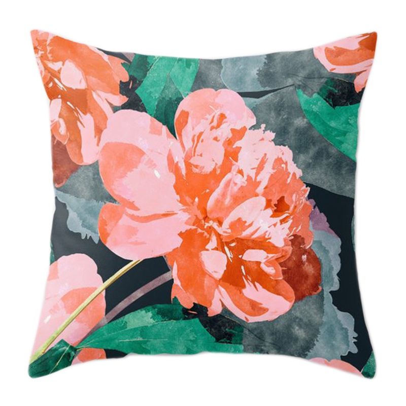 Vỏ Gối Bằng Nhung Họa Tiết Hoa Hồng Phong Cách Địa Trung Hải