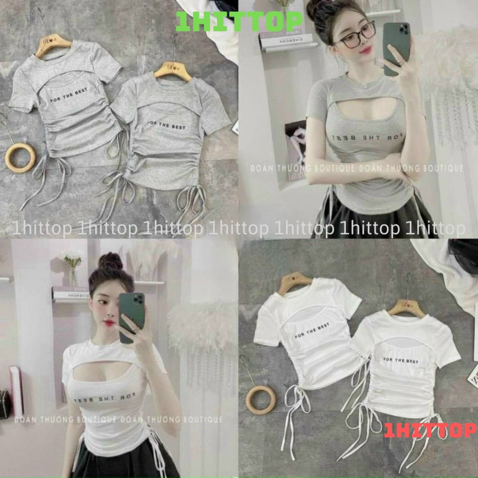 áo thun xẻ ngực rút dây kèm ảnh thật video 1hittop