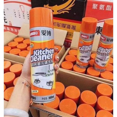 Bình xịt bọt tuyết tẩy rửa siêu sạch mầu cam kitchen cleaner nhà bếp 500ml