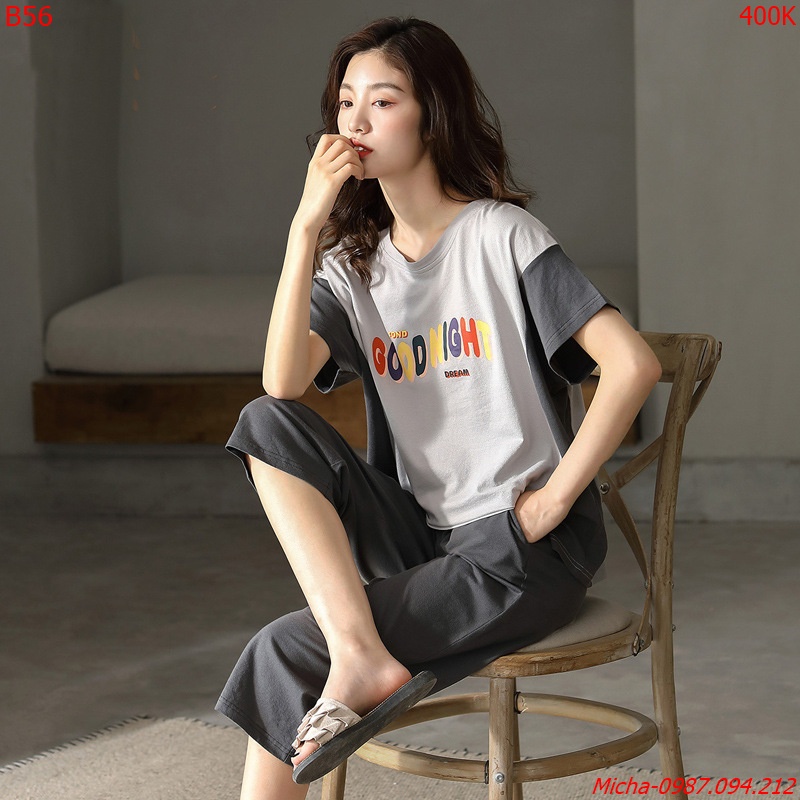 [Mã SKAMLTSTA5 giảm 10% đơn 100K] Bộ lửng Good Night màu ghi xám - Micha B56