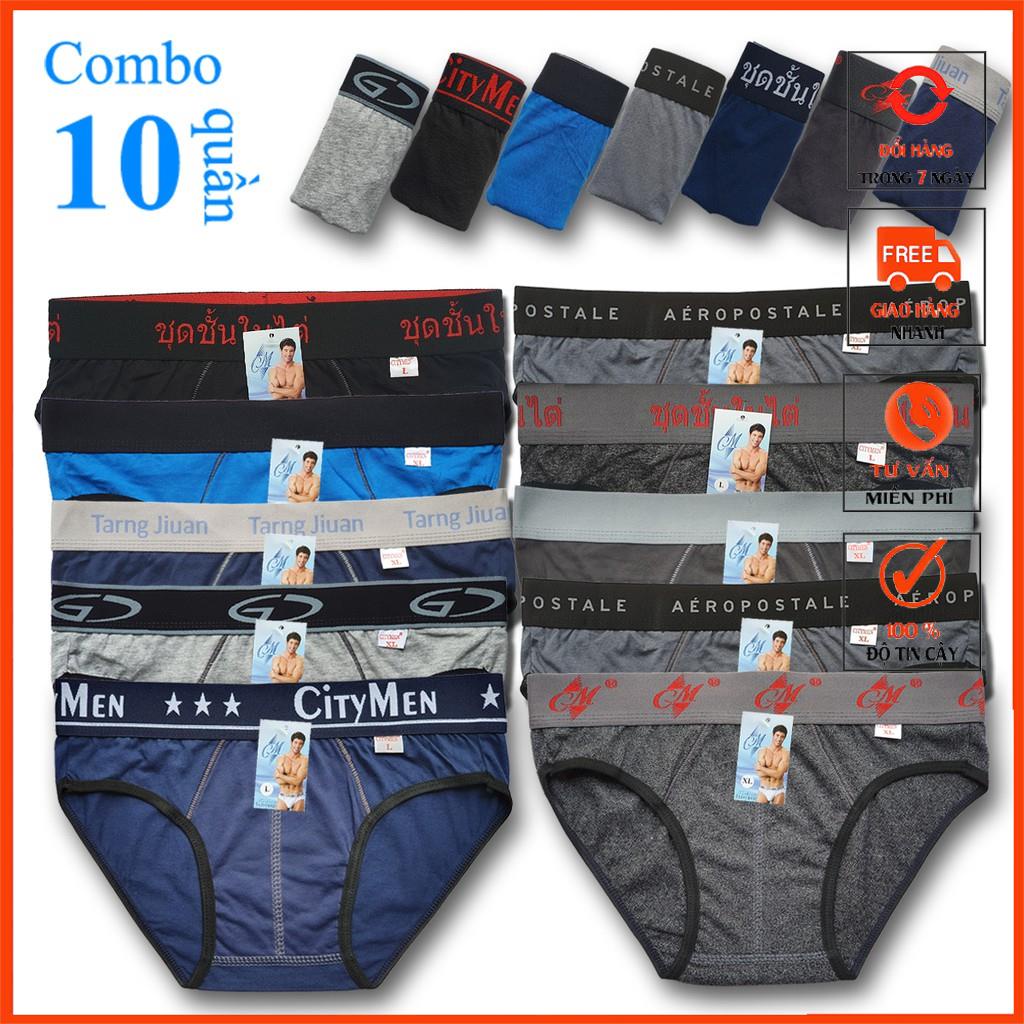 Combo 10 quần lót nam tam giác nhiều lưng ️🥇 FREESHIP ️🥇 quần sịp nam cotton, thoáng mát co dãn tốt