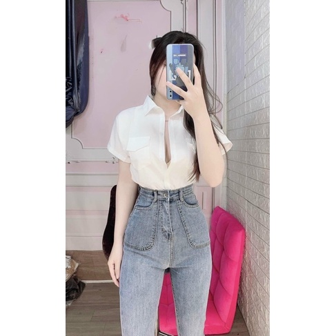 ÁO SƠ MI TAY NGẮN HAI TÚI CÓ SIZE FORM ĐẸP Chizi Shop