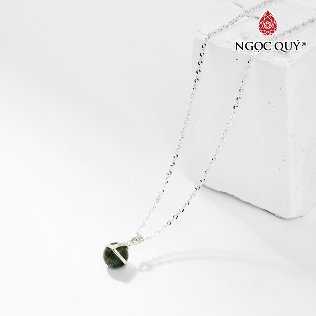 Mặt Dây Chuyền 1 Hạt TA Tóc Xanh Tặng Dây Chuyền Bạc - Ngọc Quý