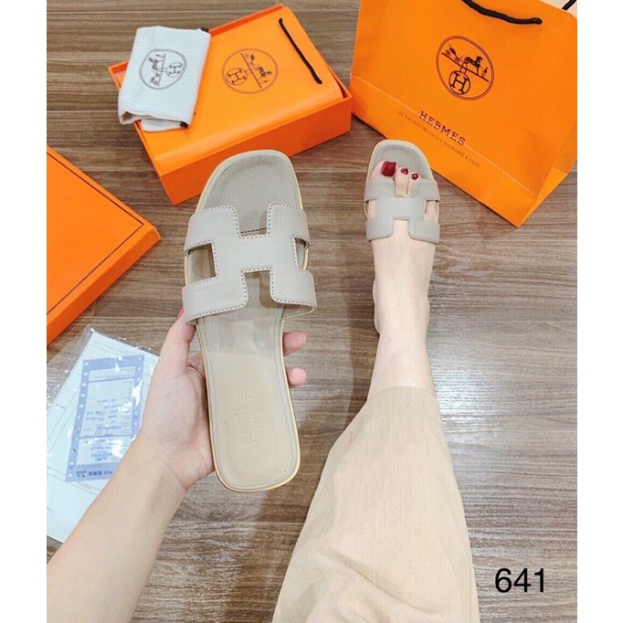 Dép lê Hm da sần no box mã 641