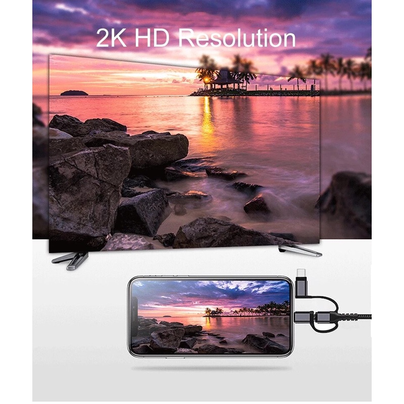 Cáp chuyển đổi kết nối màn hình HDTV thích hợp cho iPhone Samsung
