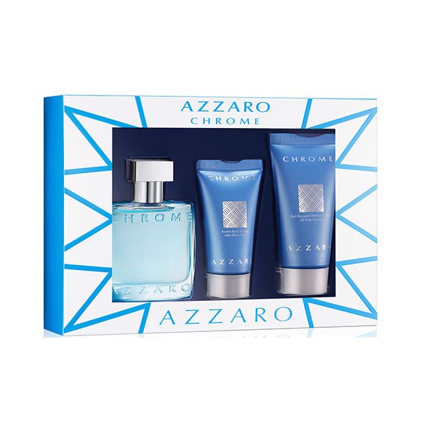 [Mã BMLTB35 giảm đến 35K đơn 99K] Set Nước Hoa Azzaro Chrome_Eau De Toilette Spray (3 món)