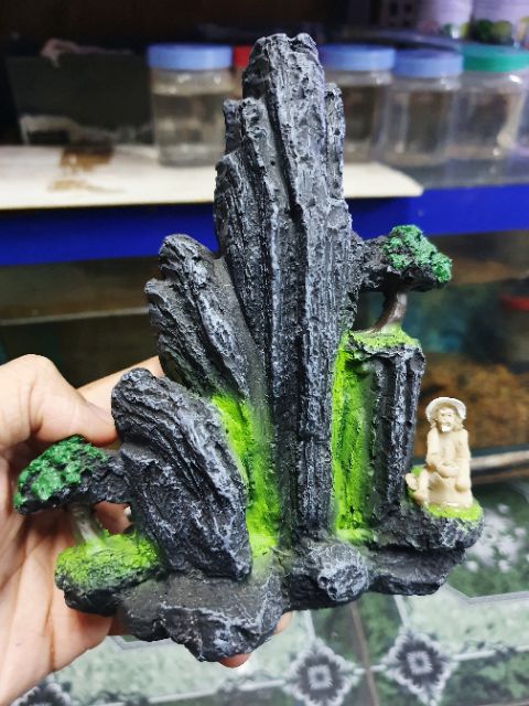CẢNH NÚI TRANG TRÍ HỒ CÁ NON BỘ 13x7x15cm