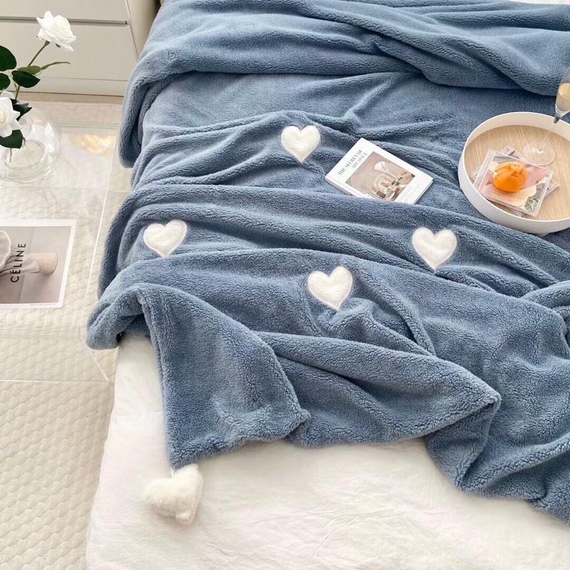 CHĂN CỪU THÊU TIM NỔI PHIÊN BẢN MỚI TẶNG KÈM TÚI SỊN SÒ