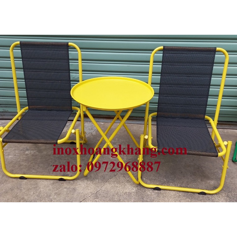 Ghế xếp trà chanh tựa lưng cao 82cm,bàn trà chanh chân xếp liền đủ màu