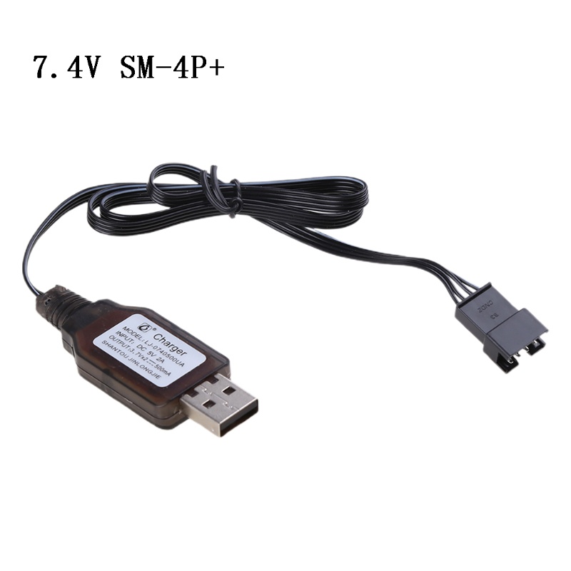 Bộ Sạc Pin Usb 7.4v (3.7V X2) Sm-4P Li-Ion Cho Xe Hơi / Tàu Thuyền Điều Khiển Từ Xa