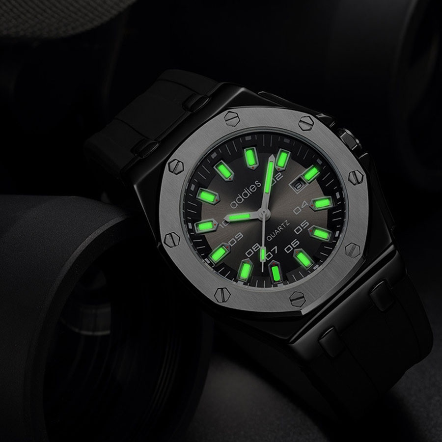 Siêu Hot đồng hồ nam phát sáng, thời trang nam, đồng hồ nam đen