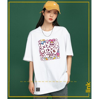Áo tay lỡ DOODLE đội quân nhí nhố vũ trụ dáng rộng ( Đen, Trắng )
