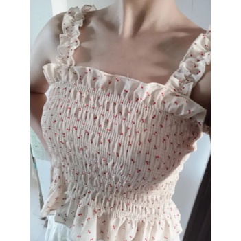 Áo 2dây dáng ôm body họa tiết hoa nhí trẻ trung, Áo hai dây bản to dáng croptop ulzzang Hàn Quốc | BigBuy360 - bigbuy360.vn