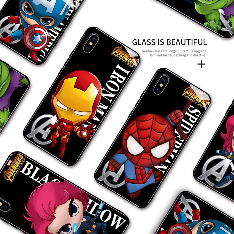 Ốp lưng điện thoại Samsung Galaxy A52 A72 4g/5g M62 F62 Hộp đựng phim hoạt hình Marvel Avenger Siêu anh hùng Người nhện Người nhện Vỏ bọc bằng kính cường lực bóng Hộp đựng điện thoại