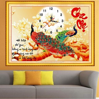 (XẢ KHO) Tranh đính đá Đồng hồ phật DF162 / Tranh thêu chữ thập cha mẹ 2222789 222328 222693 222797 223010 88830 222835