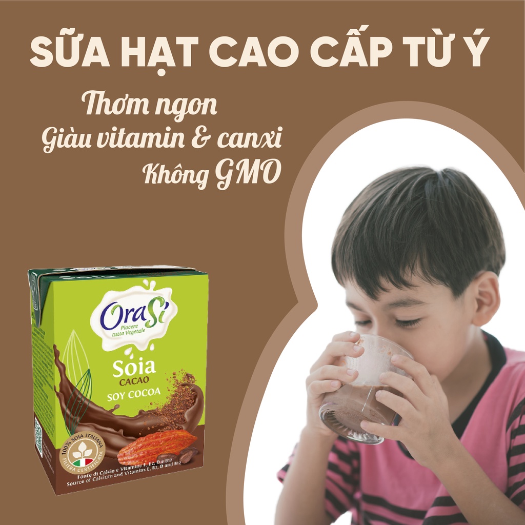 Thực phẩm bổ sung sữa đậu nành ca cao Soy Cocoa Orasi 200ml giàu dinh dưỡng tốt cho sức khỏe