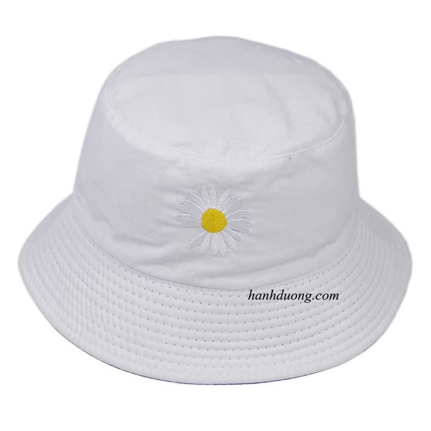 Mũ bucket 2 mặt họa tiết hoa cúc - Chất liệu vải Kaki oát mềm tạo cảm giác thoải mái cho người đội