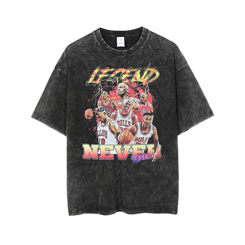 Áo thun oversize huyền thoại bóng rổ MICHAEL JORDAN,LEBRON JAMES,CHICAGO BULLS WASHED