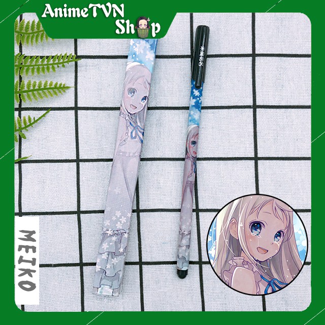 Bút Viết cao cấp Anime AnoHana (Meiko) - Dạ bi mực đen kèm hộp in hình thân bút và hộp