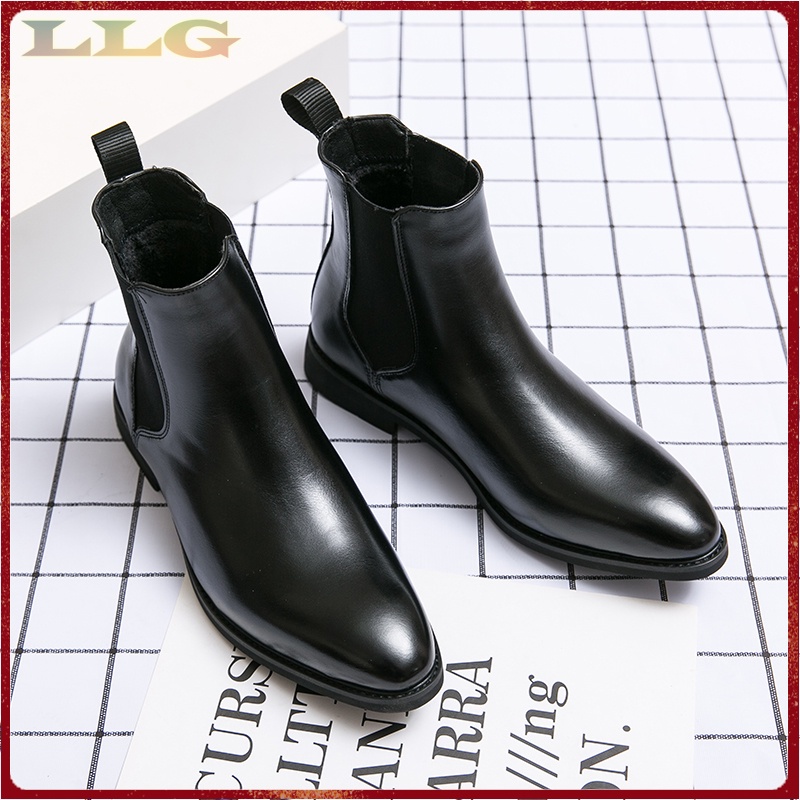 Giày Bốt Cổ Thấp Mũi Nhọn Đế Dày Phong Cách Âu Mỹ Thời Trang Cho Nam Size 38-48 Chelsea