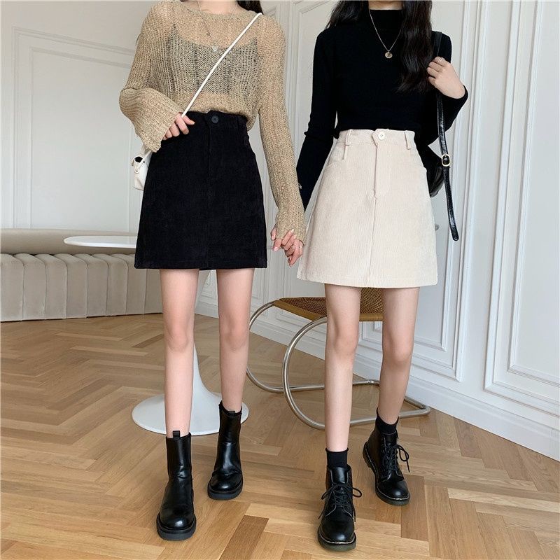 Chân váy chữ A lưng cao thời trang Hàn Quốc cho nữ