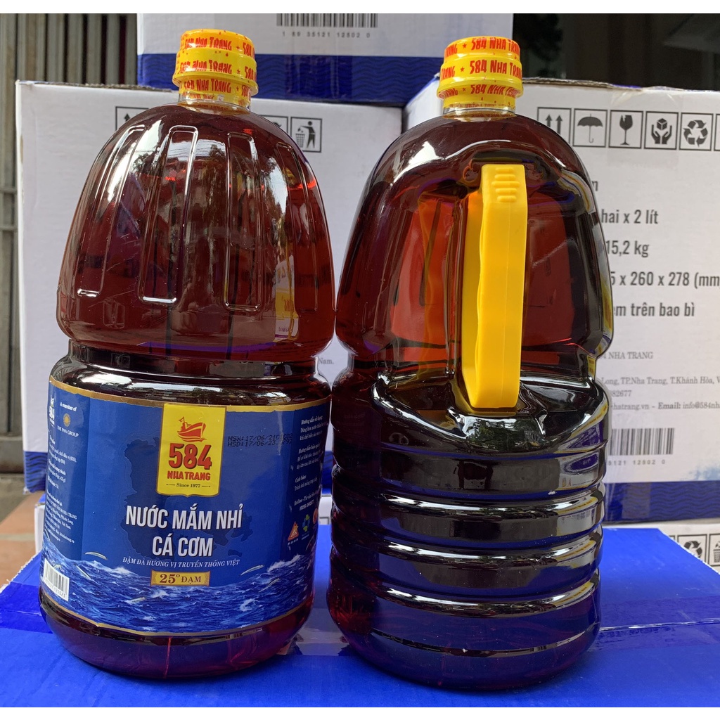 Nước Mắm 584 Nha Trang 20 độ đạm, chai nhựa PET, thể tích:1L / 2L