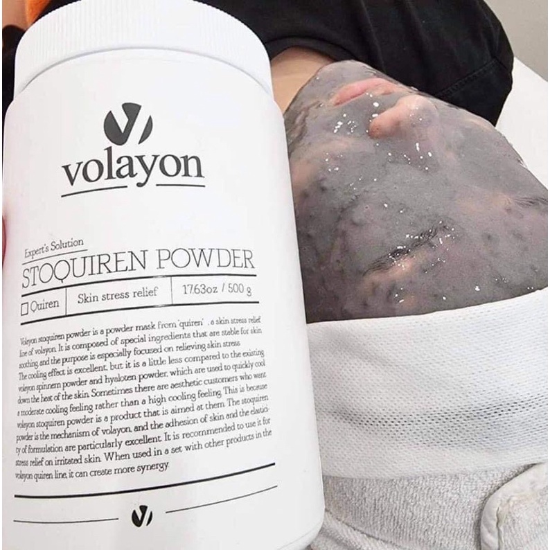 Mặt nạ Volayon Powder tảo xoắn - cấp nước - bùn khoáng Spinem Hyaloten Stoquiren Powder