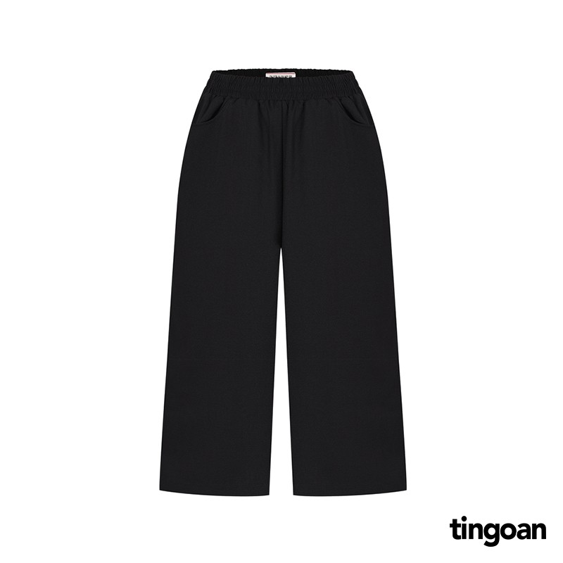 Quần ống xuông đũi lửng chống nhăn đen tingoan KIM CULOTTES/BL | BigBuy360 - bigbuy360.vn