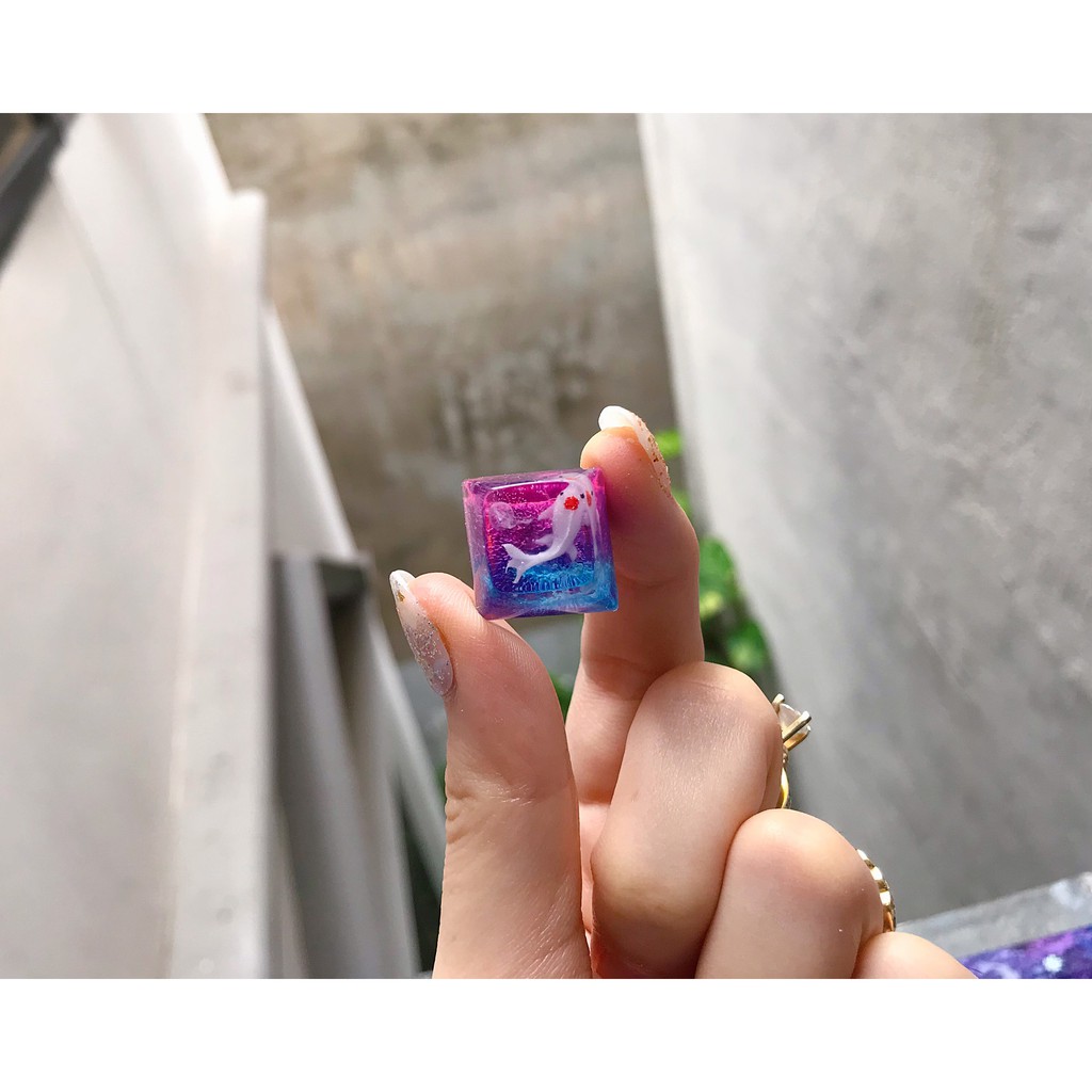 Keycap cá Koi 1u profile SA🎏 Keycaps artisan handmade Koi fish trang trí bàn phím cơ gaming