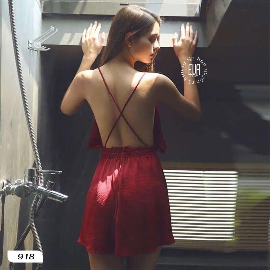 Váy Ngủ Sexy Nữ Gợi Cảm Hai Dây hở lưng Freesize dưới 60kg - Linqu Sleepwear