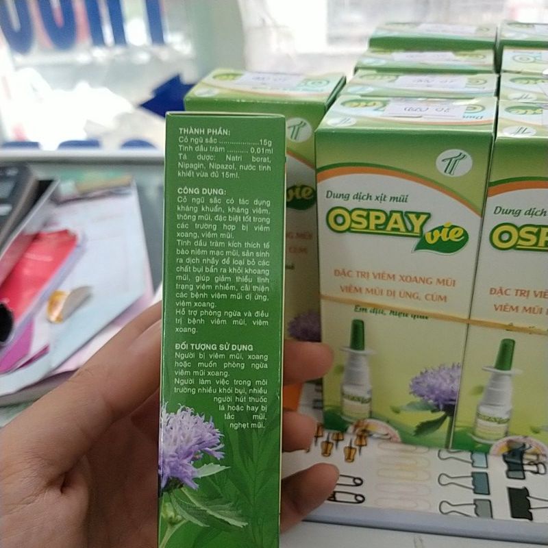 OSPAY vie hỗ trợ giúp thông mũi, ngạt mũi- Hộp 15ml