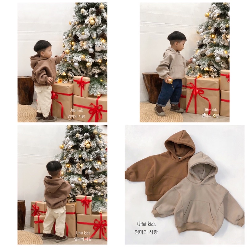 ÁO HOODIE TRƠN HÀN QUỐC 028 DÀNH CHO BÉ GÁI VÀ BÉ TRAI MÙA THU ĐÔNG