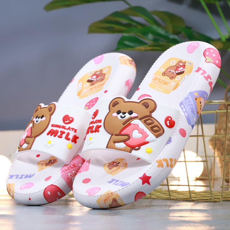 Dép IELGY đi trong nhà chống trượt in họa tiết hoạt hình dễ thương thời trang mùa hè cho nữ