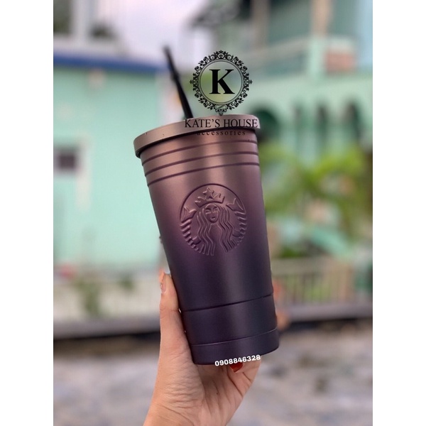 Ly giữ nhiệt Starbucks dung tích 473 tặng ống hút inox
