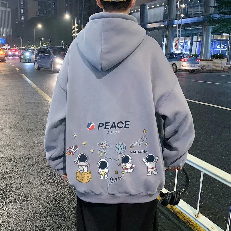 Áo khoác hoodie vải nỉ dáng rộng thời trang cao cấp 5 màu tùy chọn cho nam